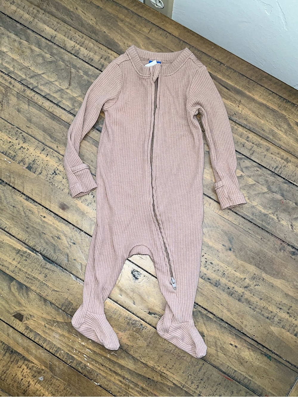Old Navy Ribbed Footed Two-way Zip Pjs - Picture 2 of 5